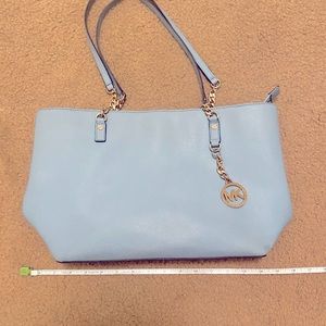 Michael Kors baby blue tote purse
